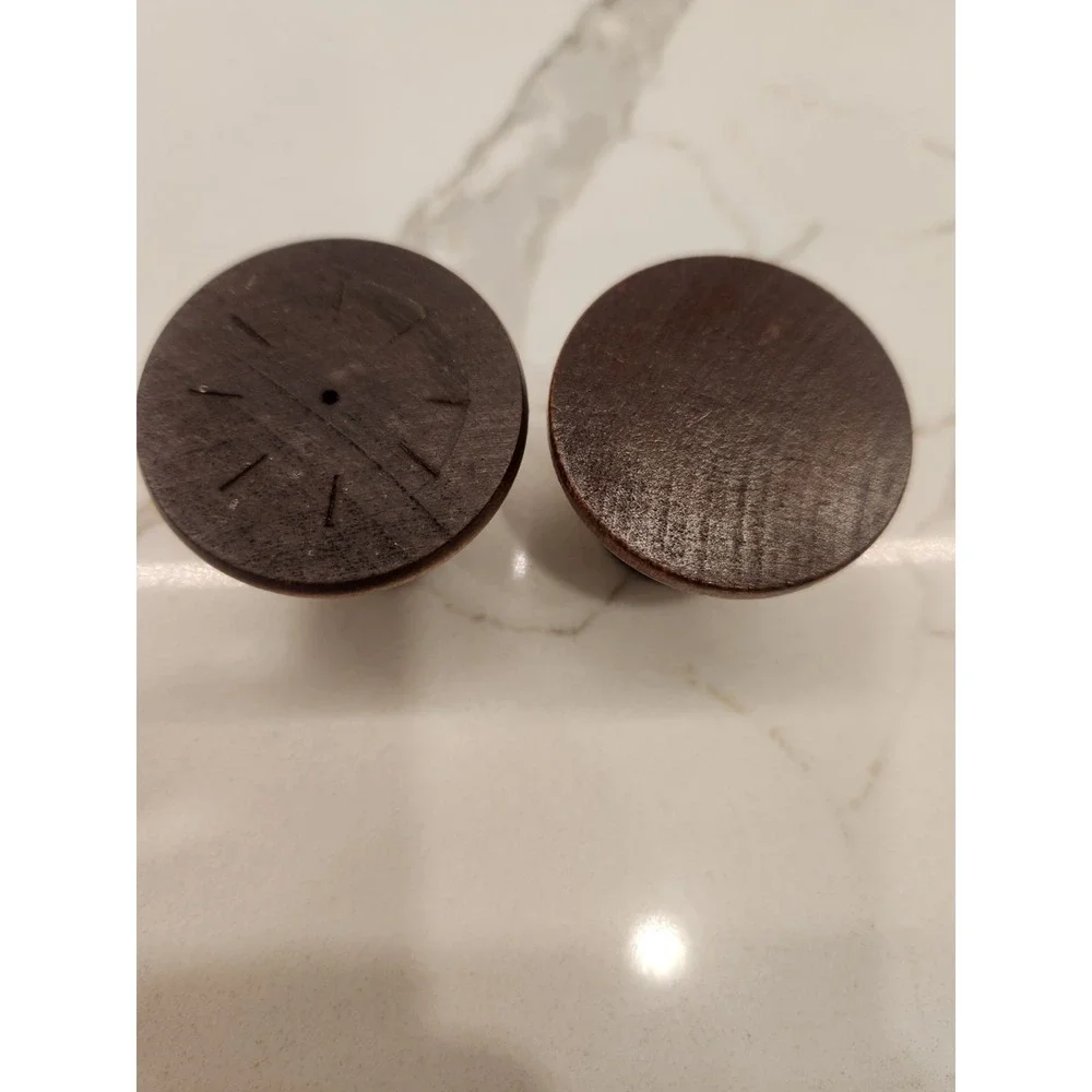 Vintage Wood Mini Taper Pair Of Candlestick Holders Turned Wood 1.5